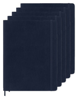 Pack of 5 Moleskine P40700 - Soft Cover Ruled X-Large Notebook