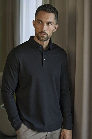 TEE JAYS TJ1442 - Polo z długim rękawem z bawełny Pima