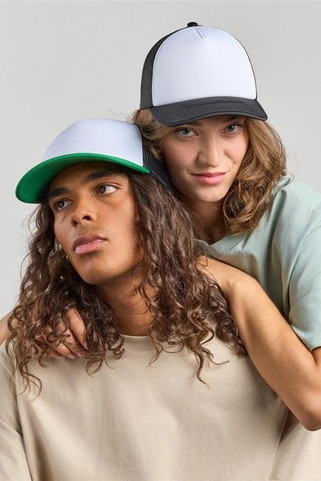 Atlantis ACRPPR - Atlantis Rapper S 5 Panel Structured Foam Mid Profile Curved Visor Recycled Trucker Cap