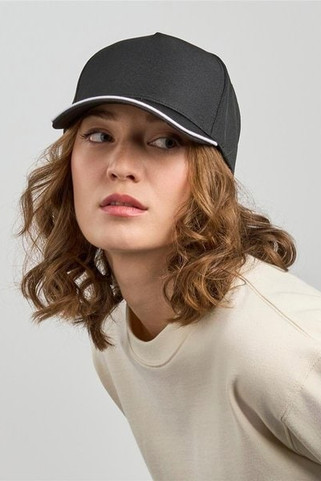Atlantis ACRCFP - Atlantis Recy Five Piping 5 Panel Structured Mid Profile Curved Visor Recycled Cap