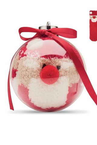 SNUG M Santa socks in bauble ornament - GiftRetail CX1585