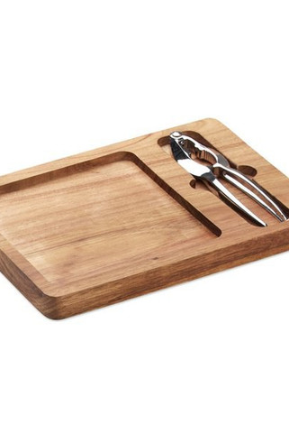 NUTPLATE Acacia nut cracker set - GiftRetail MO2627