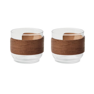 BOGOTA SET Coffee glass set walnut grip - GiftRetail MO3197