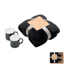 AGRADABLE Ensemble couverture et 2 mugs - GiftRetail MO3207