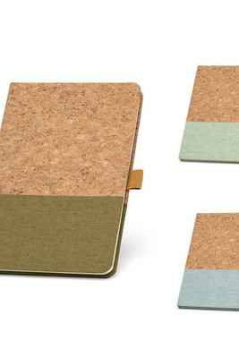 A5 notebook in cork and linen with lined sheets - Egotier 11153