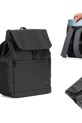 Laptop-Rucksack (16") aus PU, mit Klappe, die alle Fächer abdeckt - Egotier 92578