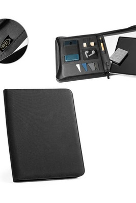 A4 folder in recycled polyester (100% rPET) 300D with zipper - Egotier 93579A