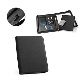 A4 folder in recycled polyester (100% rPET) 300D with zipper - Egotier 93579A
