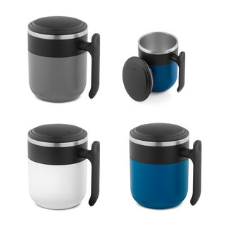Travel mug with a stainless steel interior and a matt finish, 400 mL - Egotier 94439