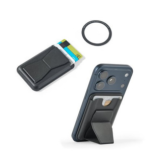 Magnetic PU card holder that attaches easily to the back of your mobile phone, with RFID blocking - Egotier 95130