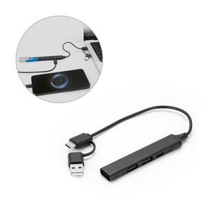 A multifunctional hub that expands your device’s connectivity, made from recycled PET (33% rPET) and recycled aluminium (31% rAL) - Egotier 97221