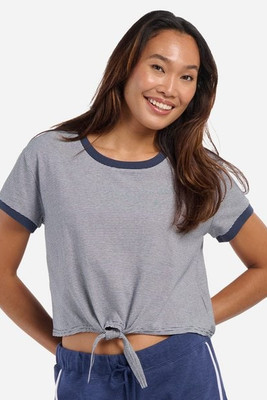 Boxercraft BW2107 - Camiseta de rayas para mujer con lazada delantera