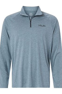 HUK H1200715 - Suéter jaspeado ultraligero con cremallera de 1/4 para hombre