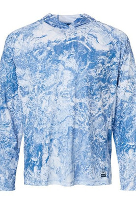 HUK H12L0047 - Camiseta con capucha de manga larga para hombre Mossy Oak Pursuit estampada