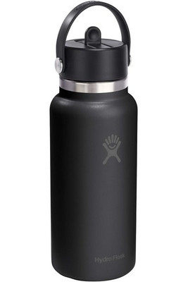 Hydro Flask 100992 - Wide Mouth 946 ml isolierte Edelstahl Trinkflasche mit Strohhalmverschluss